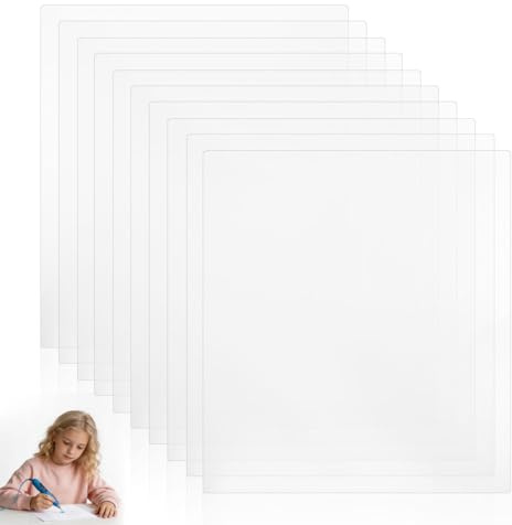TEHAUX 10 Stück Transparente 3D-Stift-Kopiertafeln Aus PVC 7.87 X 7.09 X 0.04 Zoll Zeichenplatten Für Präzises Abpausen 3D-Stift-Schablonenmatte Für Basteln Malen Und Kreative DIY-Projekte