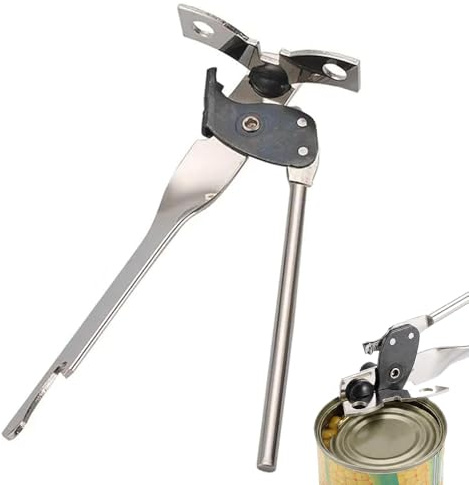 Abrelatas de mariposa 3 en 1, abrelatas Manual de acero inoxidable con agarre cómodo, borde liso para acampar en casa y uso diario