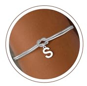 Maxcate Einschulung Mädchen - Knoten Armband mit Buchstaben für Damen | 18K Vergoldet/Versilbert Knot Armband Hypoallergen Armbänder Geburtstagsgeschenk Geschenke für Frauen Mädchen Kinder Schmuck