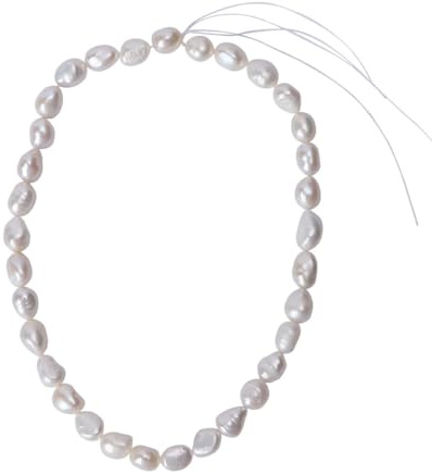 ULTECHNOVO Perle Naturali Barocche 9-10mm per Bigiotteria Fai da Te, Circa 35 Pezzi di Perle Bianche in Perla, per Feste e Uscite Amici
