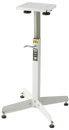 HTC Bench Grinder Stand Adjustable Height From 25 to 41 Inch Heavy Duty 500 lb Capacity Universal Power Tool Stand White HGP-10