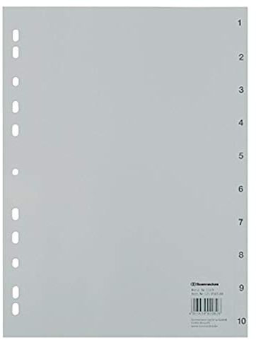 Soennecken Register 1519 DIN A4 1-10 volle Höhe PP grau