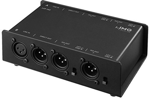 IMG STAGELINE LSP-102 2-Kanal 3-fach Line-Splitter zum Anschluss von z. B. einem Mischpult an mehrere Verstärker, 25.1680 Signal-Verteiler mit 2 Eingängen und 6 Ausgängen, in Schwarz