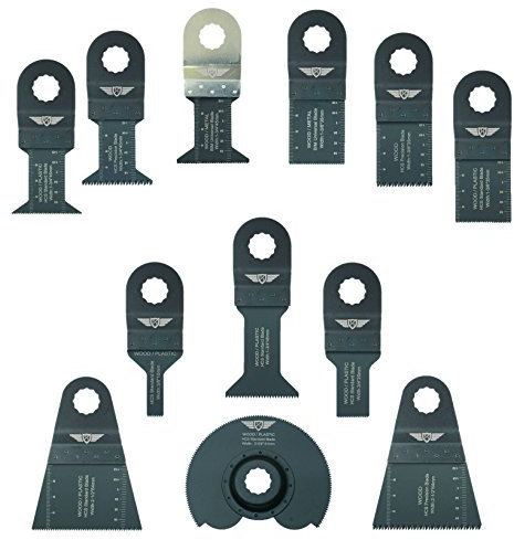12 x TopsTools WXK12 Mix Blades Compatible with Worx Sonicrafter, Worx 250W, Erbauer Multitool Multi Tool Accessories