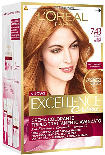 EXCELLENCE Crema Colorante Rubio Cobre Dorado 7,43 40 Ml
