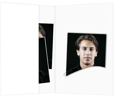 Schoeller & Stanzwerk© - 100 Stück Passbildmappen für Passfotos 4,5x6 cm mit Einsteckschlitz und Fototasche (ohne Passepartout) weiß