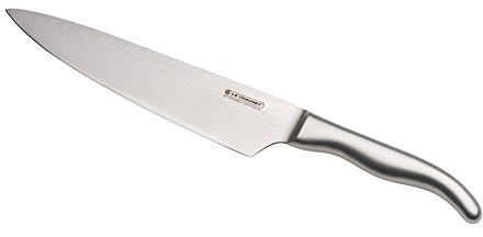LE CREUSET Kochmesser, 20 cm 18/8 Damaststahlklinge mit glattem Schliff, Edelstahlgriff, Rostfrei, Silber, 98000320000100