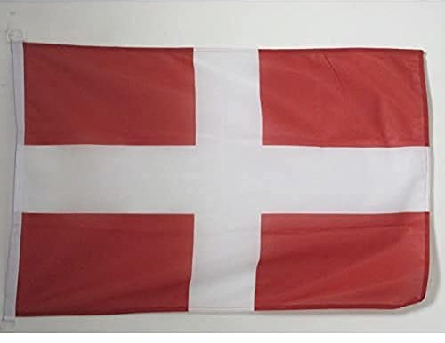 AZ FLAG - Drapeau Savoie - 45x30 cm - Pavillon Nautique Savoyard Spécial Bateau Et Extérieur En Maille Bloquée Avec Anneaux Plastiques Intégrés - 30g