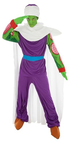 Chaks - Piccolo Kostüm Herren, Anime Convention, Cosplay | Offizielles Dragon Ball Outfit, 9-teiliges Set mit Umhang, Hose, Handschuhen und Kopfbedeckung, Karneval