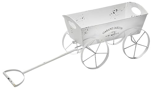 Kobolo Pflanzschubkarre Leiterwagen Pflanztopf Shabby 59x18x19 cm