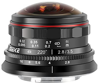 Meike 3.5mm f2.8 220 Degree Ultra Wide Angle Manual Focus Circular Fisheye Lens Compatible with Olympus Panasonic Lumix M4/3 MFT Mount Cameras GH4 GH5 GH6 GH7