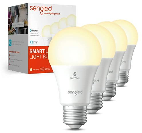 Sengled Alexa Light Bulb, S1 Auto Pairing with Alexa Devices, Warm Light Bulbs, Smart Light Bulbs that Work with Alexa, Bluetooth Mesh Smart Home Lighting, E26 60W Equivalent, 800LM, 4-Pack