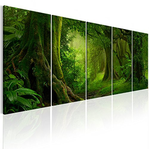 murando - Akustikbild Wald Landschaft 5 tlg - Bilder Akustikschaum Schallschutz Wand Deko Kunst Akustikpaneele Wandpaneele Schalldämmung Wandbild Schallabsorber Akustikplatten Natur c-B-0294-b-m