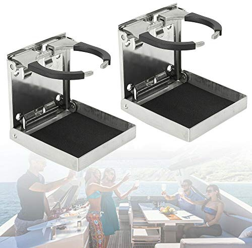 Getränkehalter, 2X Edelstahl Becherhalter 55-75mm Klappbar Dosenhalter Flaschenhalter Trinkhalter für Marine Boot Wohnwagen Auto