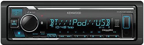 KENWOOD KMM-BT332U Bluetooth Single DIN Car Stereo with USB Port, AM/FM Radio, MP3 Player, Multi Color LCD, Detachable Face, Built in Amazon Alexa, Compatible with SiriusXM Tuner