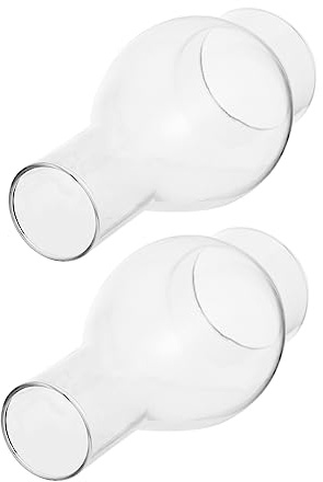 Clear Glass Lamp Chimney: 2 Pack Oil Kerosene Style Burners Clear Glass Crimped Top Chimney for Vintage and Restoration of Antique Oil Kerosene Lamps 3.14 in x 6.29in