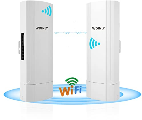 5km Wireless Bridge for Network Extension, 5.8G Long Range Point-to-Point WiFi Bridge with 14dBi High Gain Antenna, PoE Powered, for Starlink WiFi Extender/Camera