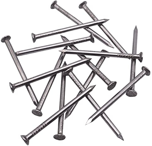 SKIR'CO Chiodi da costruzione in acciaio da 3,5 x 60 mm, con testa piatta e rotonda, multiuso, per legno, 170 pezzi