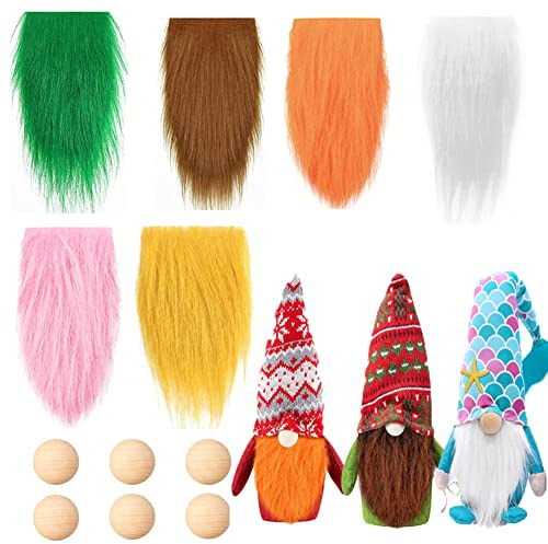 12PCS Ostern Weihnachten Deko Bunte Wichtel Bart Basteln,Vorgeschnittener Wichtelbart,Handgefertigter GNOME Zwergbart Kunstpelzstoff,GNOME DIY Wichtel Puppe Ostern Weihnachten Cosplay Partyzubehör