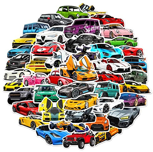 AUCEKO 50 Stück Klassische Autos Aufkleber Pack Vintage Car Sticker Set wasserdichte Vinyl Sticker für Laptop Kinder Autos Motorrad Fahrrad Skateboard Gepäck Koffer Computer Aufkleber Graffiti Decal