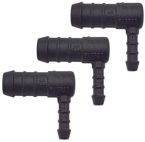 3 x YOU.S Original Schlauchverbinder Zwischenstück RGV Ø 14x6 mm 90° Winkel - L Form