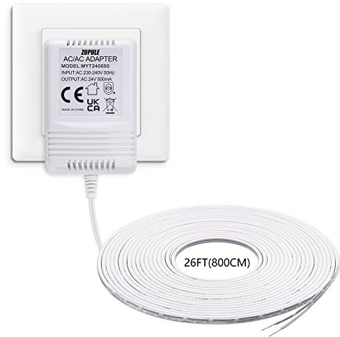 24 Volt 500mA Türklingeltransformator kompatibel mit Ring, Nest, Wyze Türklingel，C-Draht Adapter für Nest, Ecobee, Sensi, Thermostat 8M cable largo.