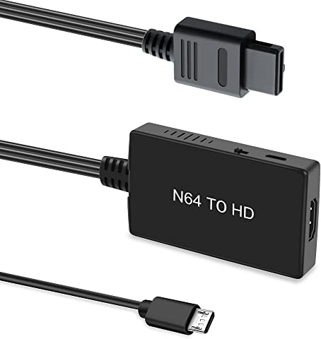 N64 to HDMI Adapter Converter for N64 / SNES/SFC/NGC Retro Game Console, Convert N64/Gamecube/SNES/SFC Signal to All HDMI Smart TV/Monitor. Support 4:3/16:9 Switching