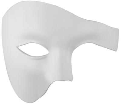 EIOLWJIEO Para Máscara de Mascarada Resistente y Duradera para Media Cara Hecha con plástico Máscaras de Mascarada de Media Cara fáciles de Usar Mascarilla Facial, Blanco