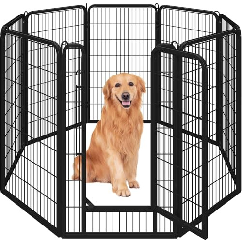 Yaheetech Recinto per Cani Grande 8 Pannelli 71 x 120 cm Conigli Animali Cuccioli da Interno Esterno Giardino in Ferro Recenzione Rete Metallica