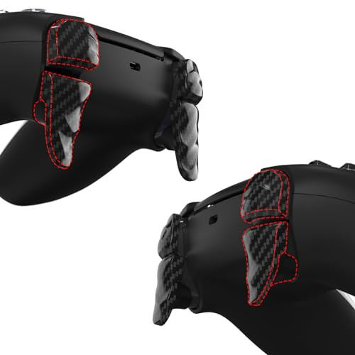 PlayVital Dune 2 Pairs Trigger Stop Shoulder Buttons Extension Kit for ps5 Controller, Stopper Bumper Trigger Extenders for PS Portal, Game Improvement Adjusters for ps5 Edge - Graphite Carbon Fiber