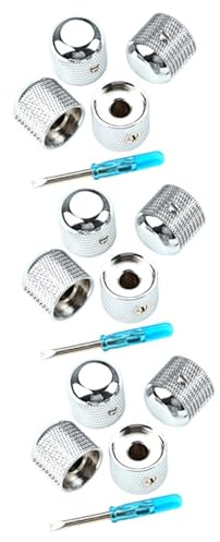 ibasenice 3sätze Guitar Volume Control Knob Teilig Chrom Langlebig Installieren Kompatibel Gitarren Und Bässen Präzise Lautstärkeregelung Robustes Material Für Musiker