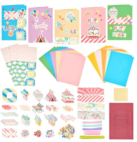 AHANDMAKER Handgefertigte DIY-Grußkarten-Sets, 15 leere Karten, 15 bunte Umschläge, DIY-Grußkarten-Herstellungsset, Einladungskarten-Herstellung Für Lehrertag, Erntedankfest, Weihnachten, Geburtstag