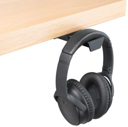 Fidly Headset Halter unter dem Tisch – Selbstklebende, ausziehbare Kopfhörerhalterung (schwarz) – Platzsparender Halter für Gaming Headset & Over-Ear Kopfhörer, Schreibtisch Zubehör – Made in Germany