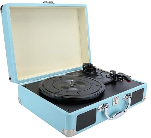 ZYJIX Tocadiscos Retro De Vinilo, Tocadiscos Vintage con Fonógrafo, Tocadiscos Bluetooth, Soporte De 33/45/78 RPM 100/u2011
