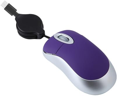 YIGZYCN Mouse con filo retrattile mouse con filo per computer portatili Notebook Mouse per computer con filo piccolo USB C mouse ottico nero