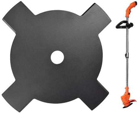 CjingCH 4-Tooth Brush Cutter Blade Metal Strimmer Blades Universal Grass Trimmer Blades with 25.4MM Bore Weed Cutter Blade for Lawn Garden Orchard Woods or Pastora