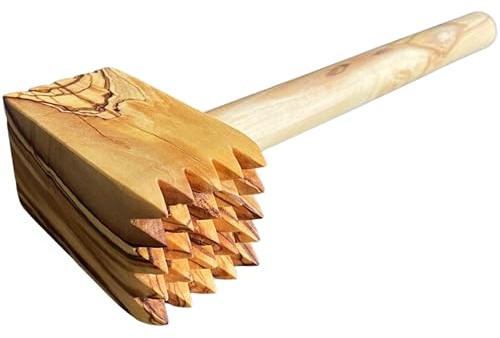 Wooden Meat Tenderizer Mallet, Crafted from Olive Wood, Double Ended Meat Mallet for Tenderising A Wide Variety of Meats