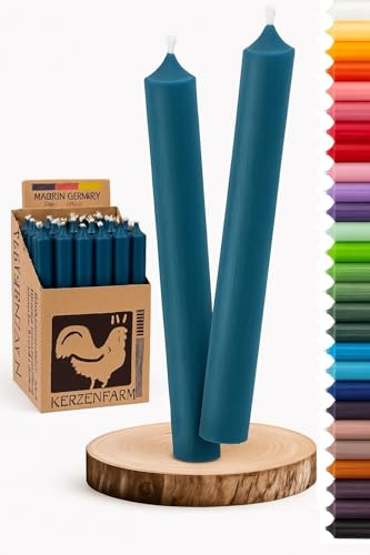 Stabkerzen 10 Stück Tafelkerzen durchgehend gefärbt Spitzkerzen für die Tisch-Deko zur Hochzeit Weihnachten & Party Farbe: Petrol/Ozean-Blau Höhe:18cm