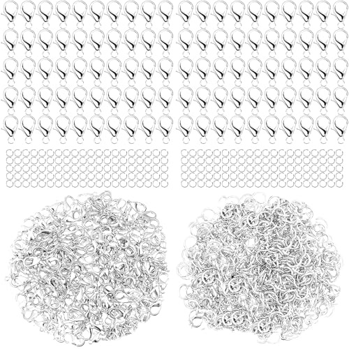 Fukugems Schmuck Findings Kit mit für die Schmuckherstellung, 300 Stück offene Sprungringe und Hummerverschlüsse, gewöhnliche Qualität A5