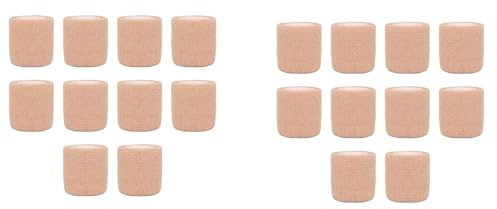NJTHNTJR 20 Uds. Vendaje Elástico Autoadhesivo Deportivo de Colores Beige, Banda Elástica de 4,5 M para Rodillera y Dedos