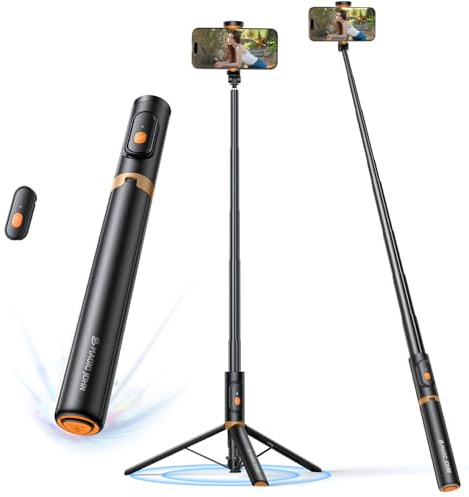 MAGIC JOHN 150cm Selfie Stick, Bluetooth Handy Stativ mit Abnehmbarer Fernbedienung, Selfiestick für Smartphone Kompatibel mit iPhone Samsung & Android Smartphones