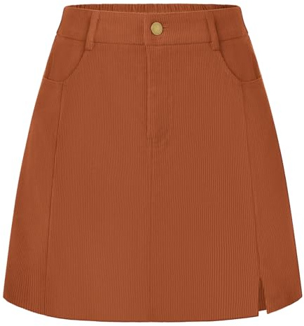 Belle Poque Women Corduroy Skirt Fall Winter Short Skirts Brown L