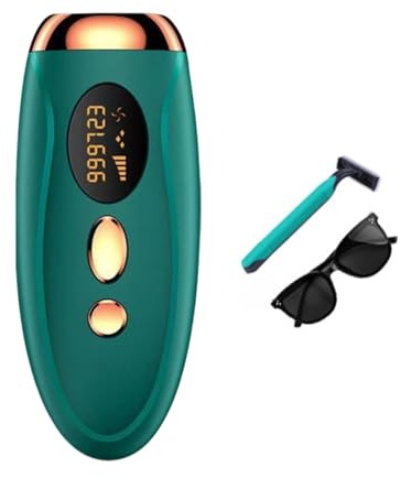 Luxderm Glowvida IPL Hair Removal Device - Hair Remover for Face & Body, At-Home IPL Laser Hair Removal System for Women & Men (Dunkelgrün)