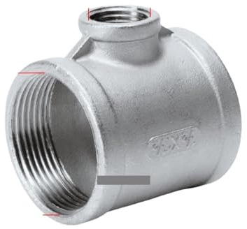 PAKMEZ 1-1/4-1/2 BSP Female Thread Tee Stainless Steel Butt Joint Adapter Adapter Coupler Plumbing Fittings
