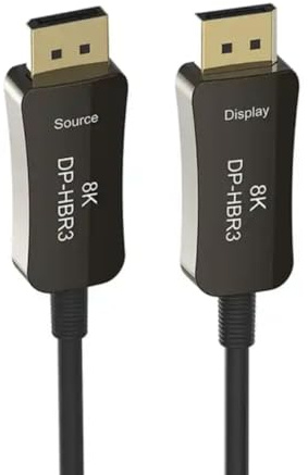 Flaroey DP 1.4 Fiber Optic Cable 8K Displayport Cable 4K@144Hz Optical Fiber Flexible DP Cable