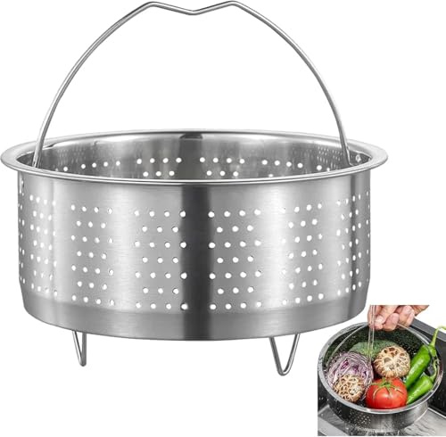 Steamer Basket,Stainless Steel Steamer Basket,Diameter 20cm | With handle and support, suitable for pressure cookers, rice cookers, steamers and vegetable strainers