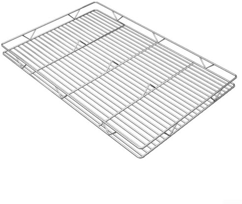 Minflora Edelstahl-Kochrost, 50 x 40 cm, verdicktes Gitter für Fleisch, rostbeständig, Grillzubehör für Outdoor-Grillen