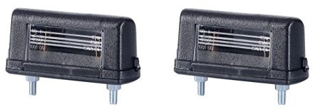 Web Truck BUL BARS 2 x Kennzeichenleuchte 12V 24V mit E-Prüfzeichen Nummernschildleuchte Kennzeichenbeleuchtung Kennzeichen Auto Rück Hinten Paar LKW PKW KFZ Set Birne