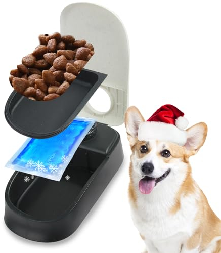Pawise Automatic Cat & Dog Feeder with Ice Pack - 1-Meal Wet & Dry Food Dispenser, 48-Hour Timer, Dishwasher Safe, Perfect for Pets