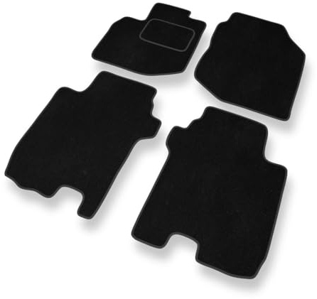 Mossa - Fußmatten Auto kompatibel mit Honda Jazz III (2008-2015) - Premium Velours Schwarze Automatten Autoteppiche 1